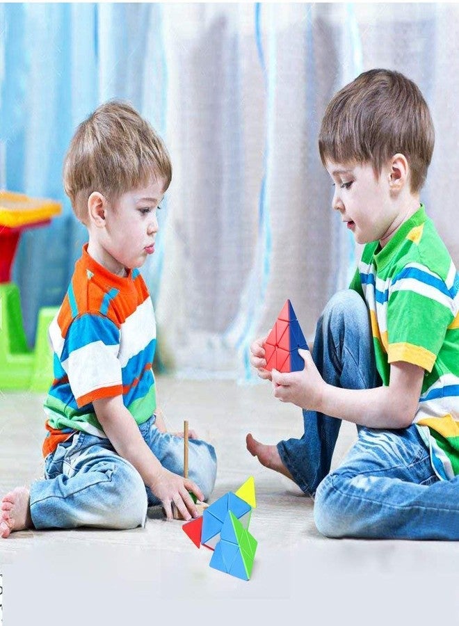 RKZ مكعب السرعة RKZ® للأطفال والكبار، مكعب سرعة بدون ملصقات، مكعب لتهدئة الأعصاب وتخفيف التوتر للأطفال فوق سن 3 سنوات (مكعب هرمي 3x3) - Image 4